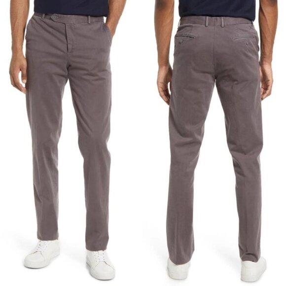 NEW Nordstrom Tech Smart Trim‎ Fit Pants Grey Size 44W Mens 2021 Chino Trousers - Picture 2 of 16